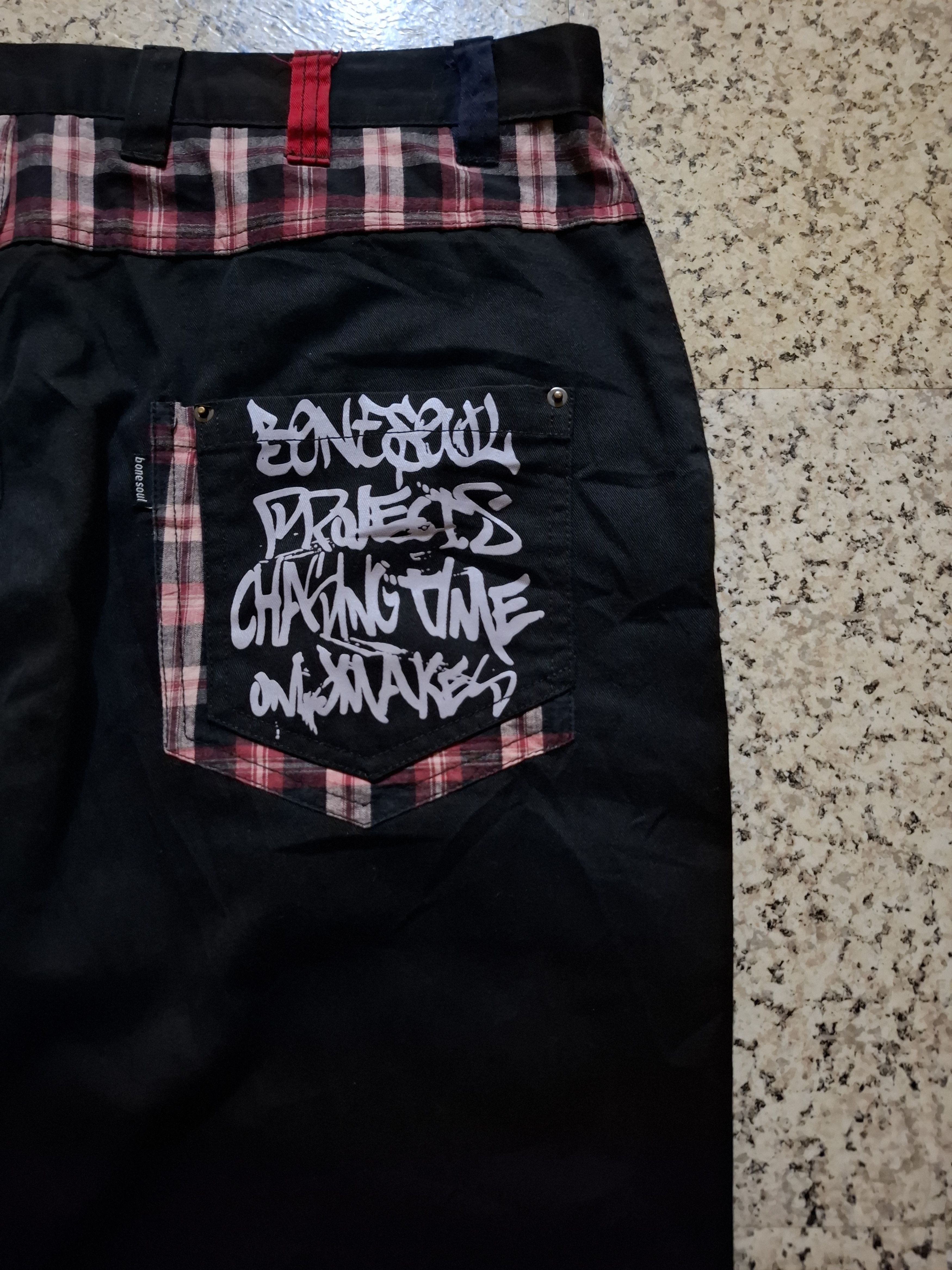 Japanese Brand 🔥 RARE Y2k B-One-Soul Projects Plaid Trim Streetwear Pants Size US 35 - 13 Thumbnail