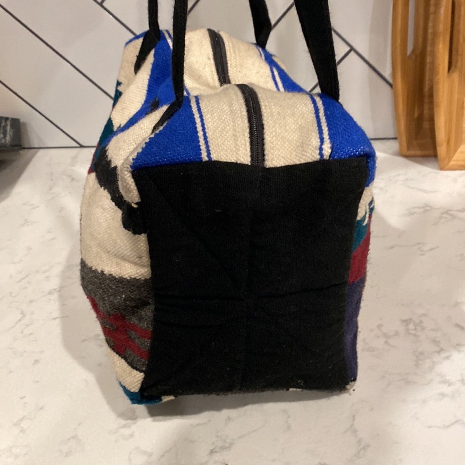 Handmade Mexican Handmade wool cotton blend shoulder bag indigenous Size ONE SIZE - 3 Thumbnail