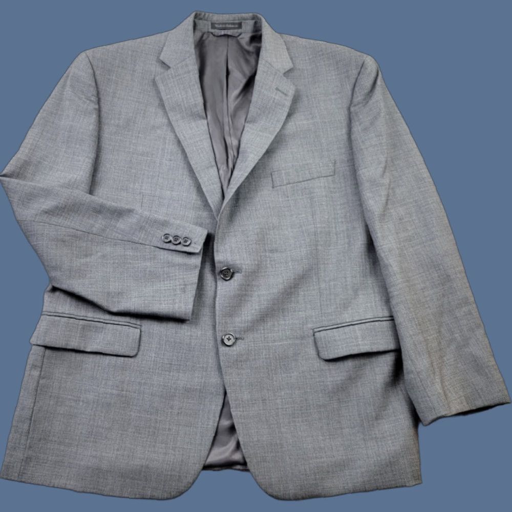 Ralph Lauren Lauren Ralph Lauren Suit Jacket Mens 44S Gray Wool Single-Breasted Notch Lapel 3-Button Vented Size 44R - 1 Thumbnail