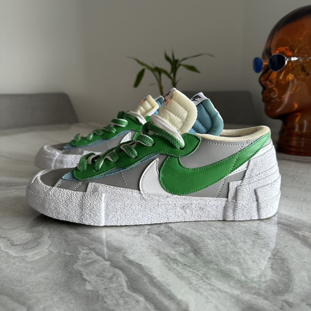 Nike × Sacai Nike Blazer Low x Sacai Classic Green Sneakers Size US 9 / EU 42 - 1 Thumbnail