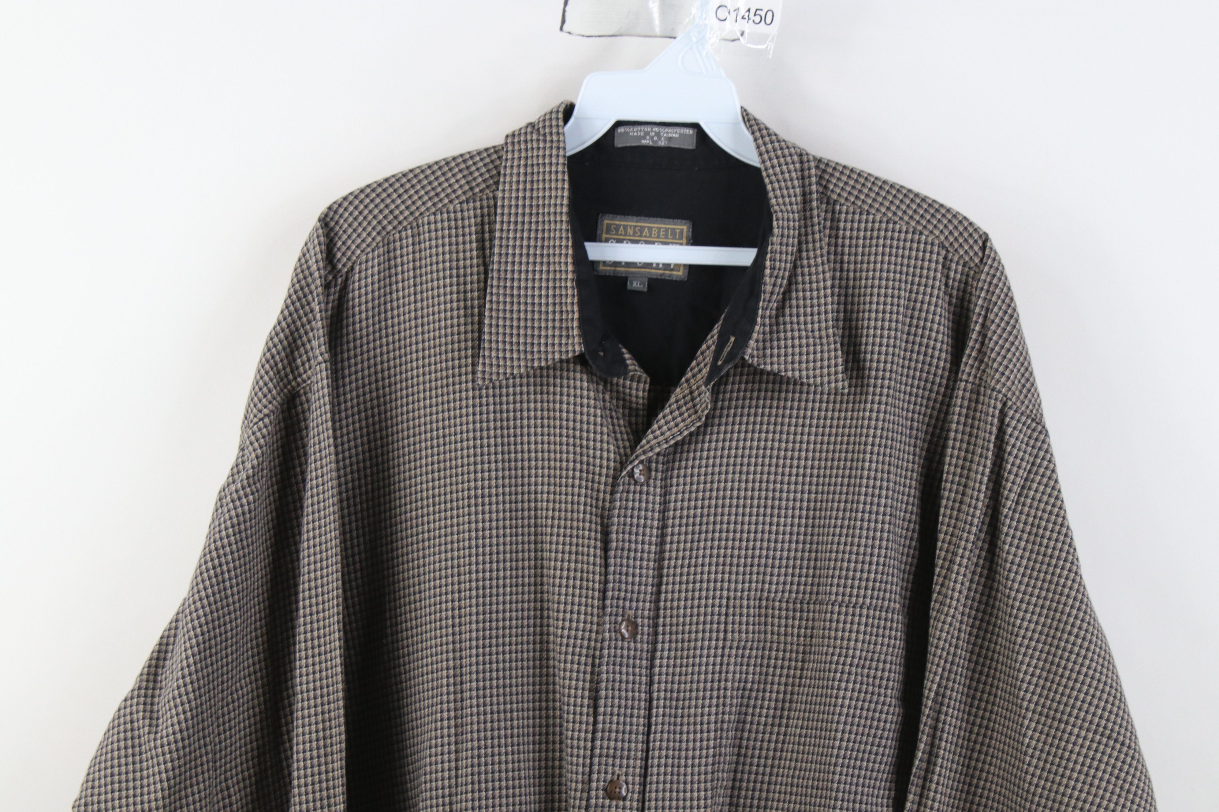 Vintage Vintage 90s Streetwear Collared Button Shirt Geometric Brown Size US XL / EU 56 / 4 - 2 Thumbnail
