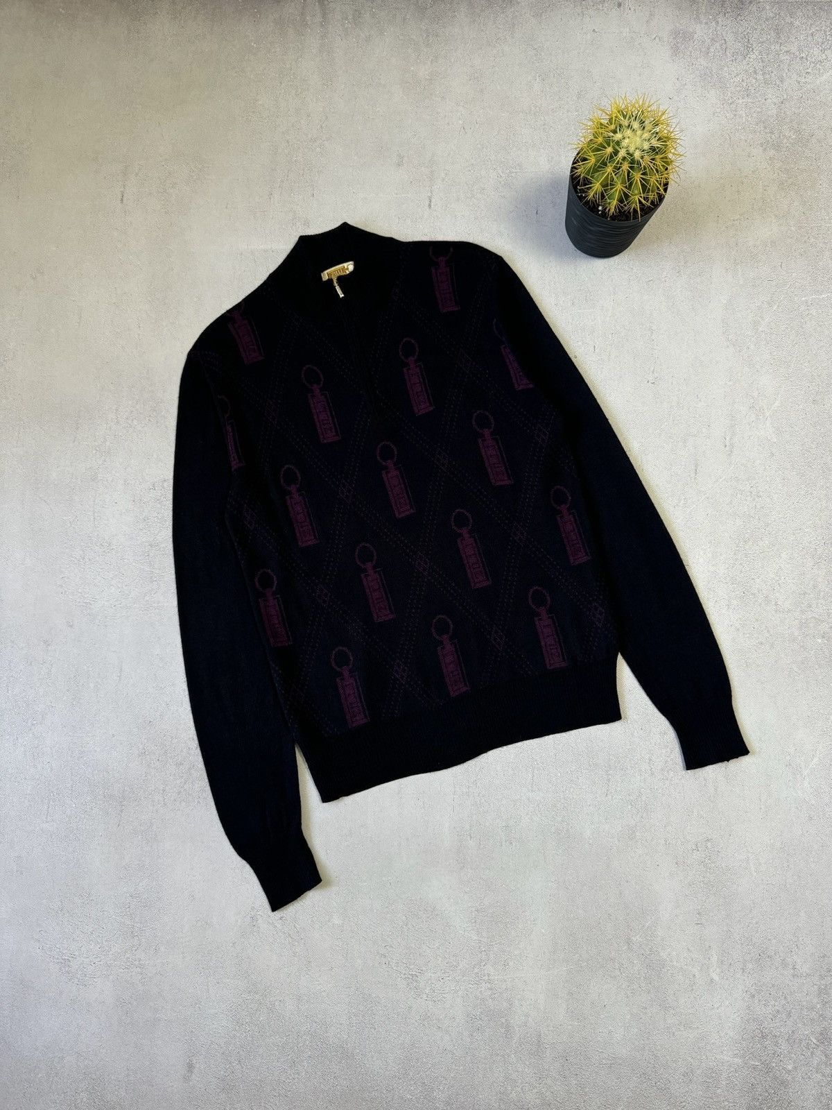 Zilli Zilli Sweater Cashemere Silk Zip 1/3 Monogram Mens 48 Size Size US M / EU 48-50 / 2 - 1 Thumbnail