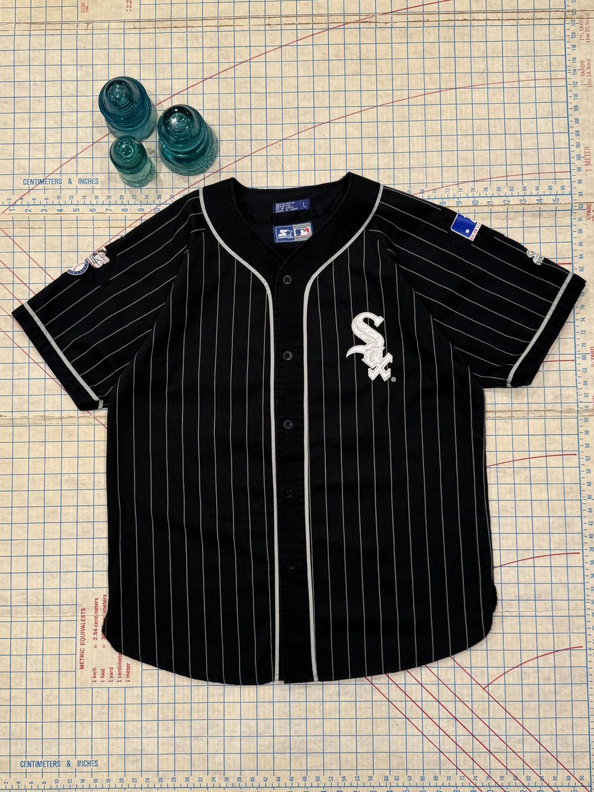 Starter Vintage Starter Chicago White Sox Pinstriped Baseball Jersey Size US L / EU 52-54 / 3 - 1 Thumbnail