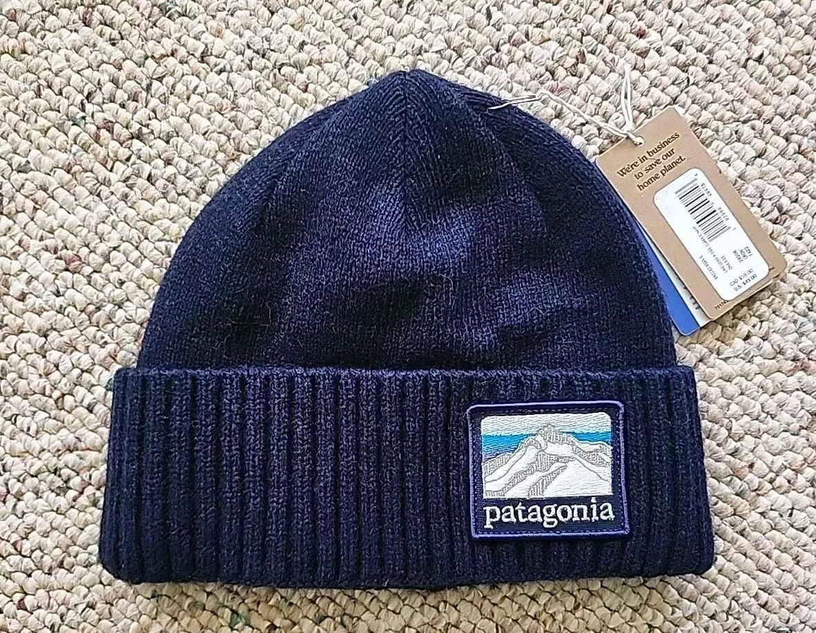 Patagonia Patagonia Brodeo Beanie Line Logo Ridge Navy Unisex Size ONE SIZE - 1 Thumbnail