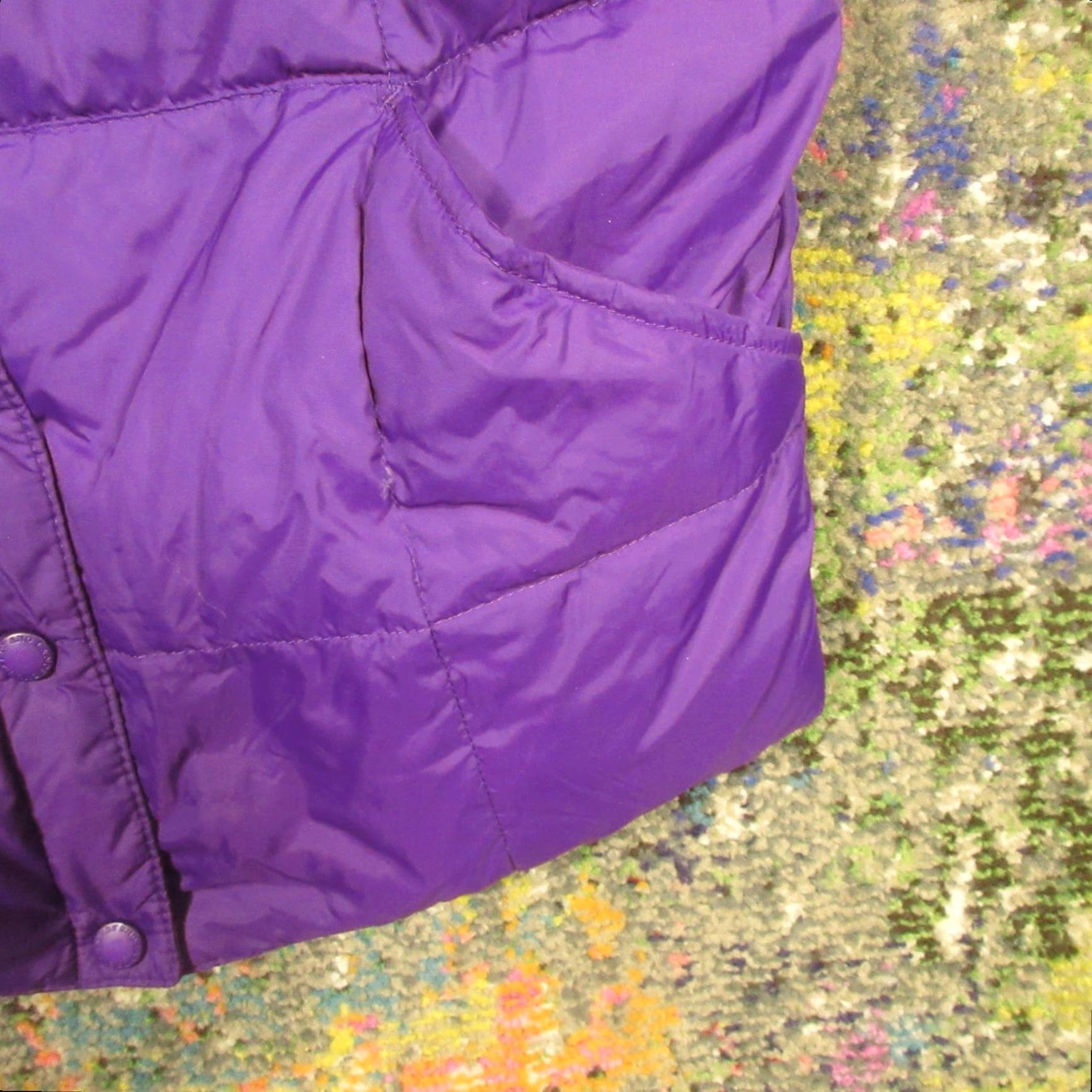 Lands' End Lands' End Down Puffer Vest Womens M Eggplant Purple Zip Front Sleeveless Quilted Insulated Pockets Mid-Length Casual, Travel, Workwear EUC Size M / US 6-8 / IT 42-44 - 4 Thumbnail