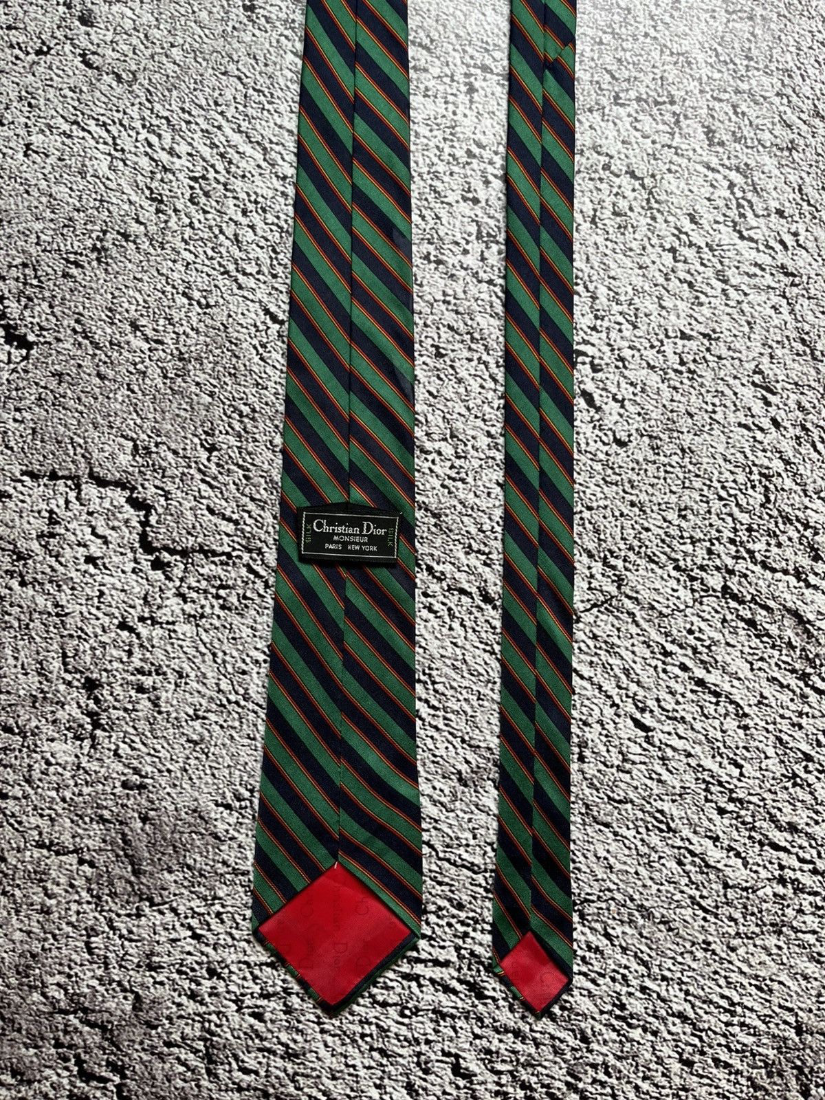 Christian Dior Monsieur Christian Dior Monsieur Striped Silk Tie Size ONE SIZE - 5 Thumbnail