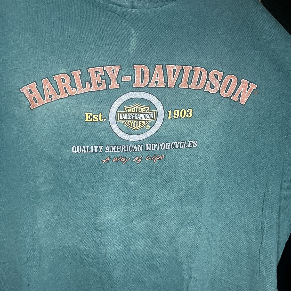 Harley Davidson Vintage Cleveland Ohio Rock N Roll T Shirt Large Teal Size US L / EU 52-54 / 3 - 2 Thumbnail