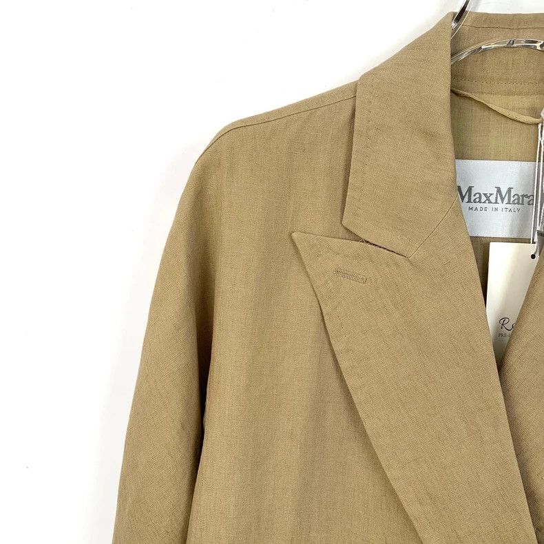 Max Mara Max Mara Brown linen double-breasted trench coat with lape Size XS / US 0-2 / IT 36-38 - 3 Thumbnail