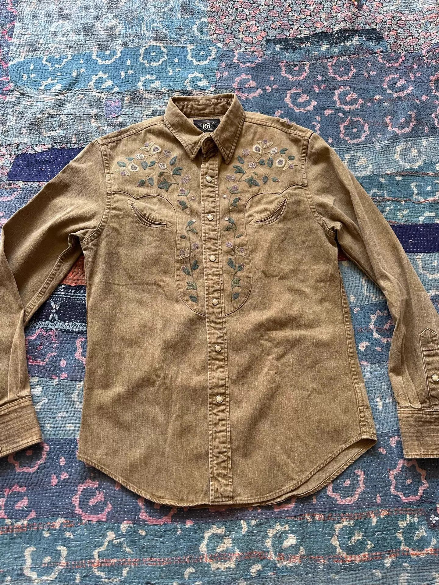 RRL Ralph Lauren RRL Embroidered Distressed S Shirt Size US S / EU 44-46 / 1 - 1 Thumbnail