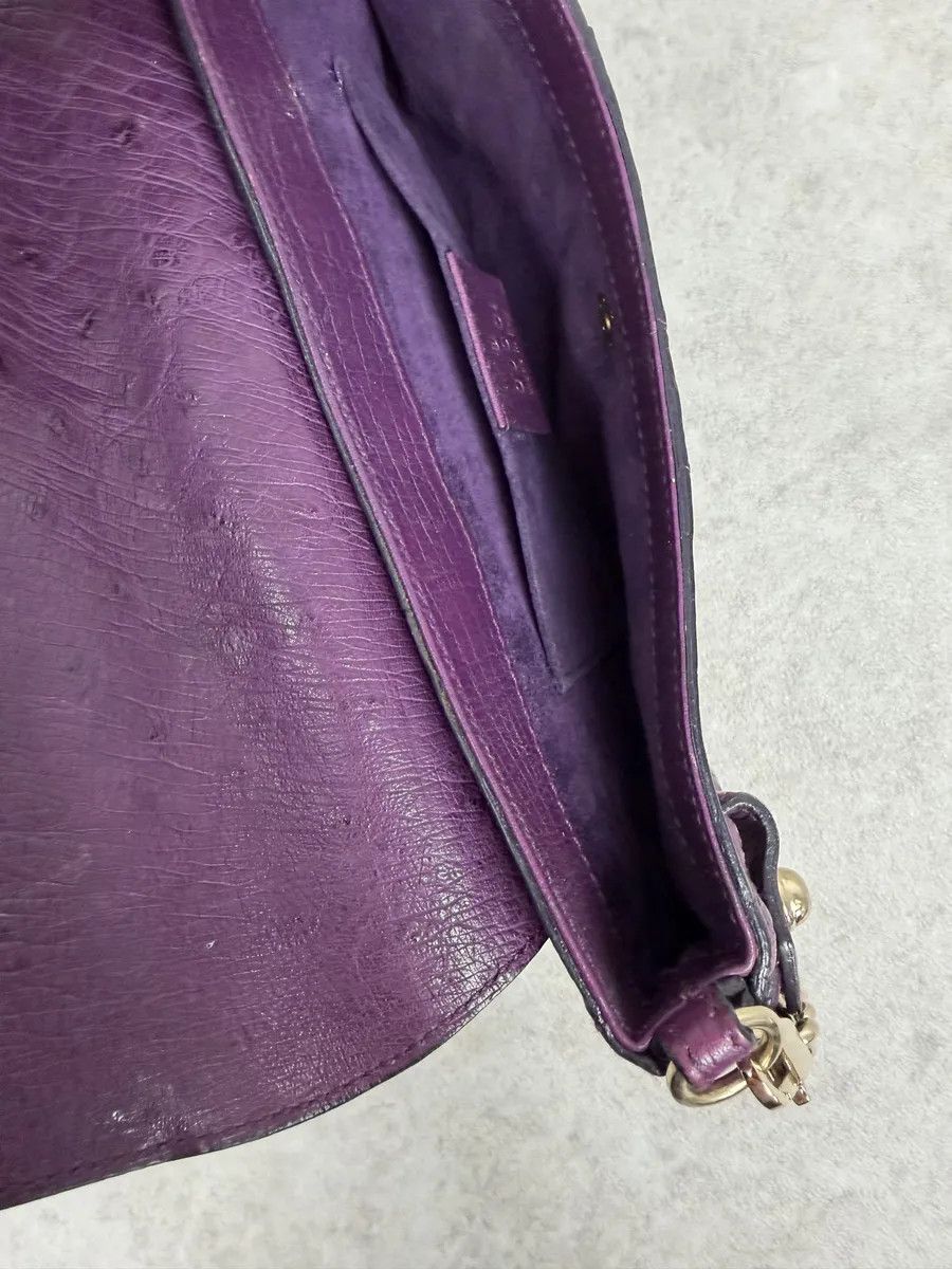 Gucci AW2003 Gucci Purple Ostrich Leather Handle Clutch Bag Size ONE SIZE - 13 Thumbnail