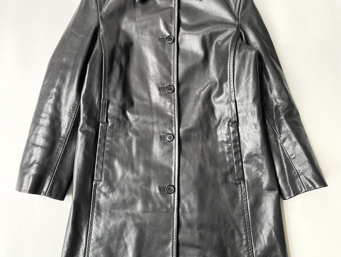Prada A/W 2000 Black Leather Overcoat Size S / US 4 / IT 40 - 5 Thumbnail