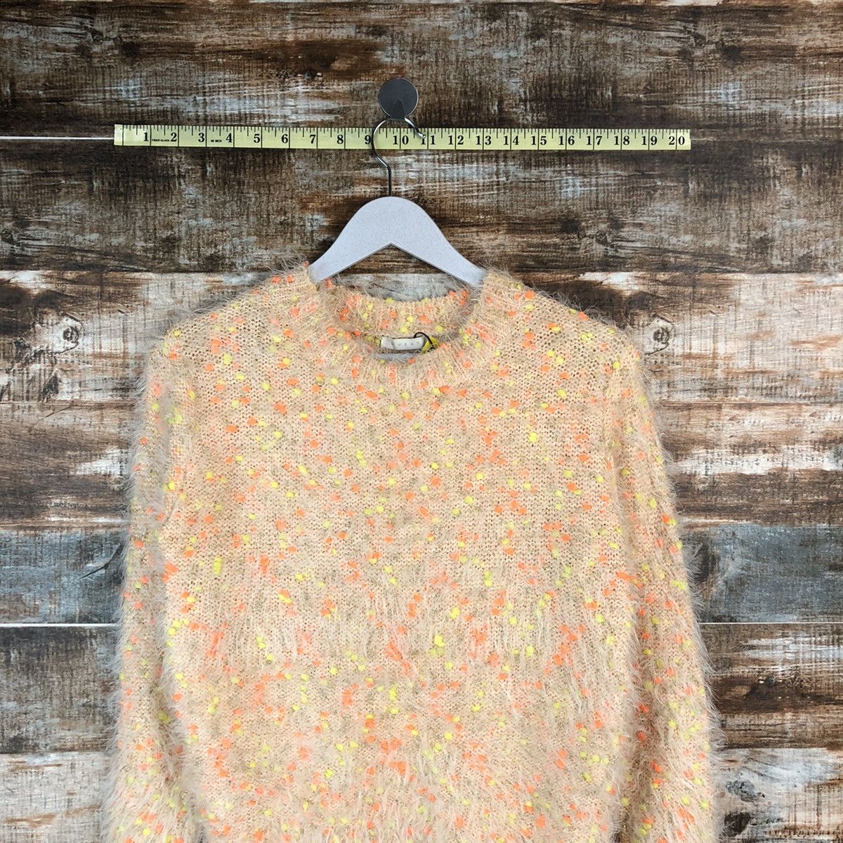 Homespun Knitwear Muzak Orange mohair fur shaggy Knitwear #A1738 Size S / US 4 / IT 40 - 2 Thumbnail