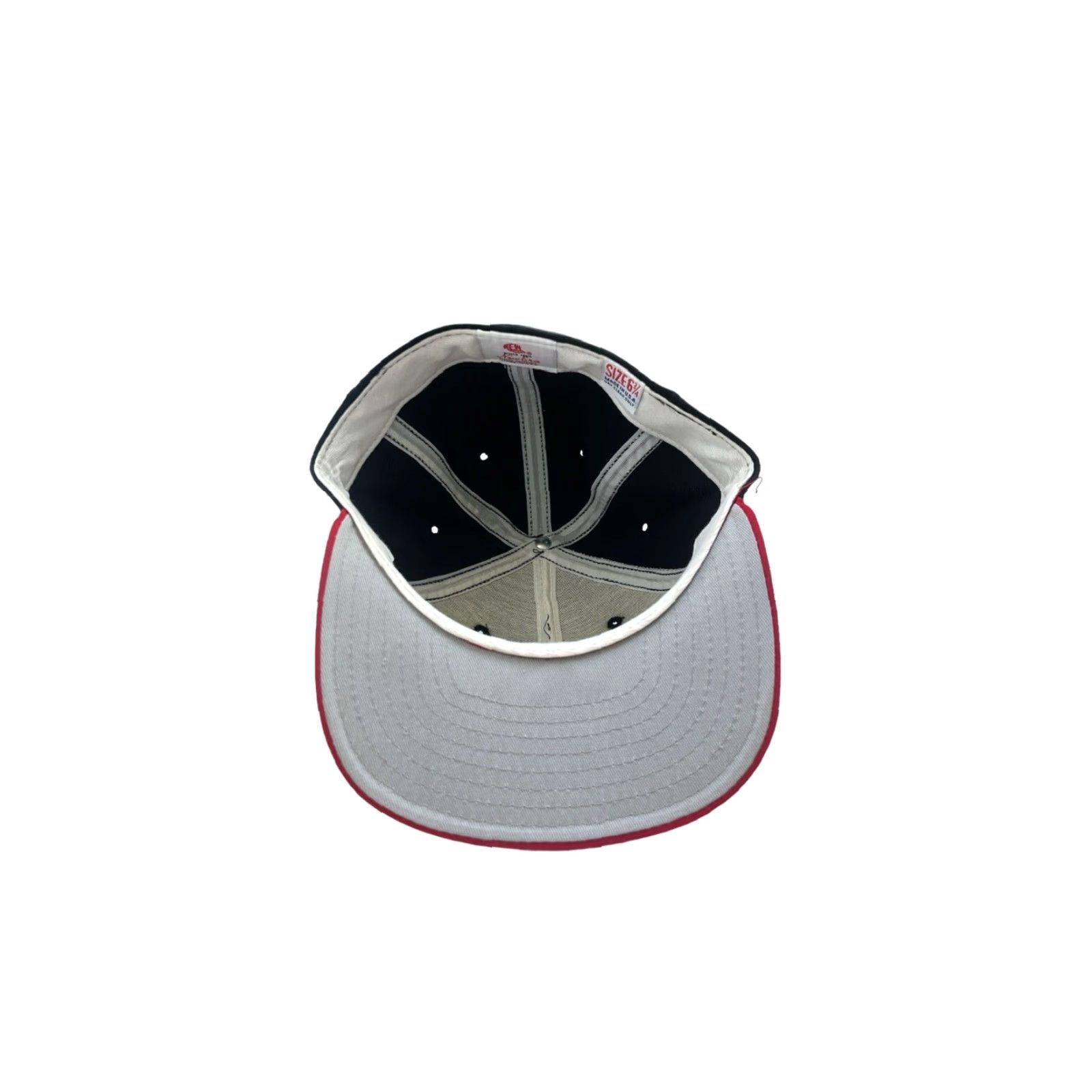 New Era VINTAGE New Era Hat Pro Model 6 3/4 Navy Blue Red Button NWOT 80s USA Made Baseball Cap Mens Size ONE SIZE - 4 Thumbnail