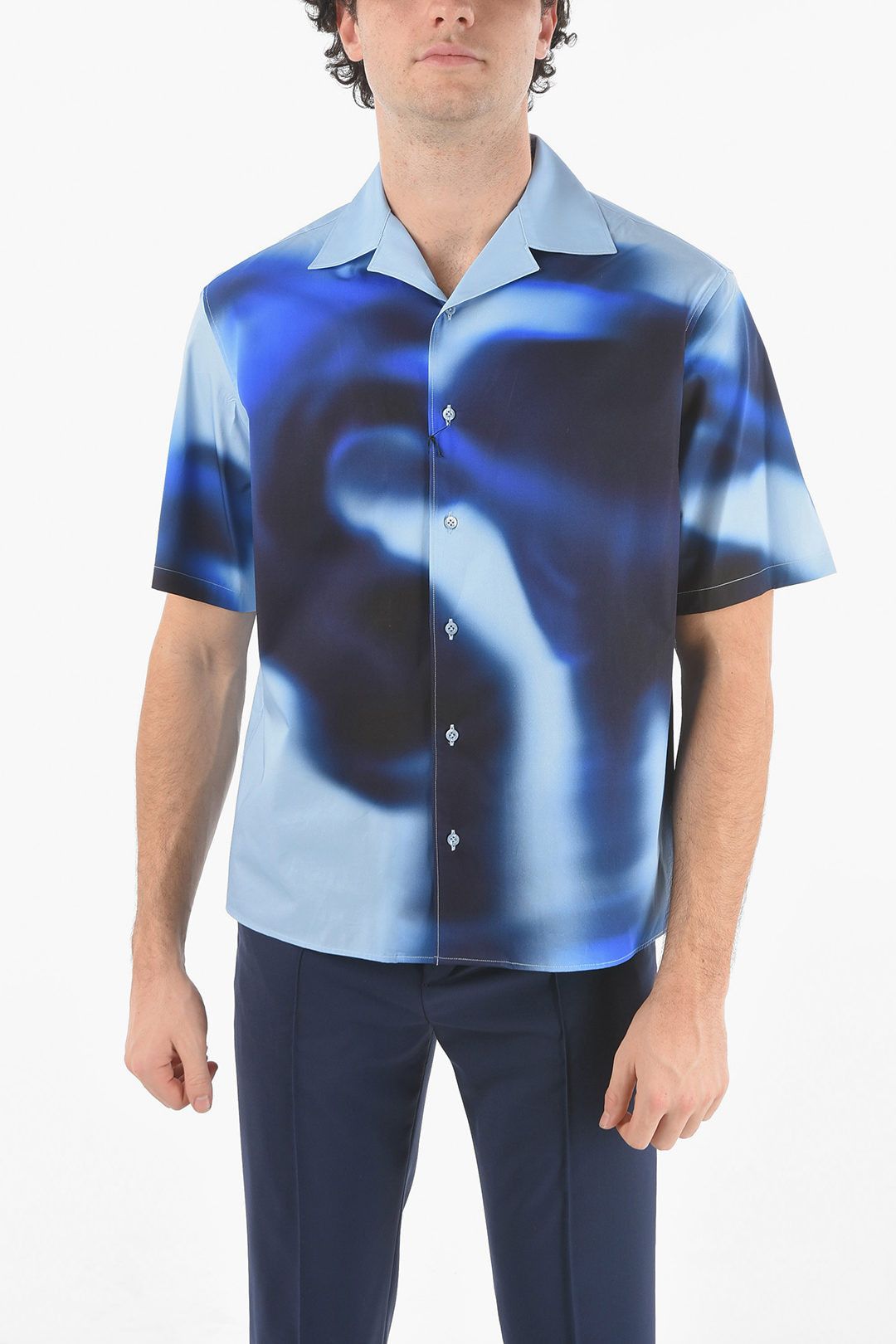 image of Neil Barrett Og1Mm1223 Shirt In Blue, Men's (Size Small)