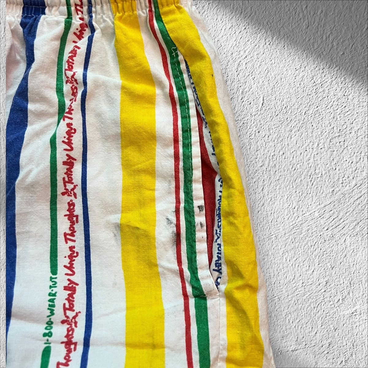 Vintage Vintage 90s Totally Unique Thoughts Striped Cotton Shorts Size US 30 / EU 46 - 3 Thumbnail