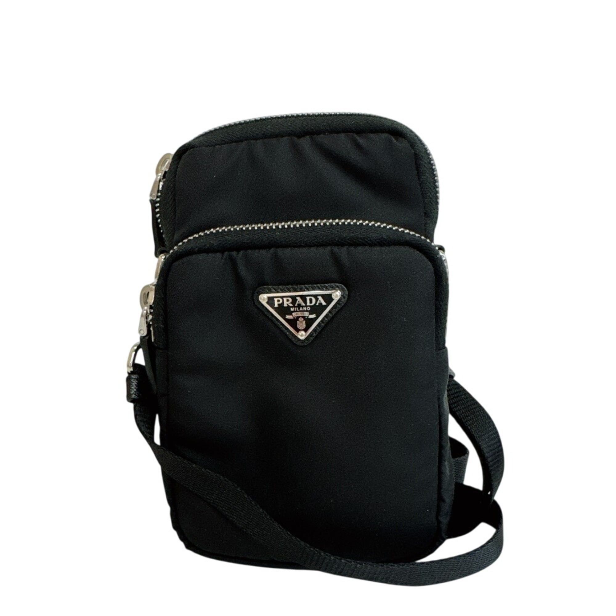 Prada PRADA 2ZT024 Re-Nylon Smartphone Case with Triangle Logo Shoulder Bag, Black Size ONE SIZE - 1 Thumbnail