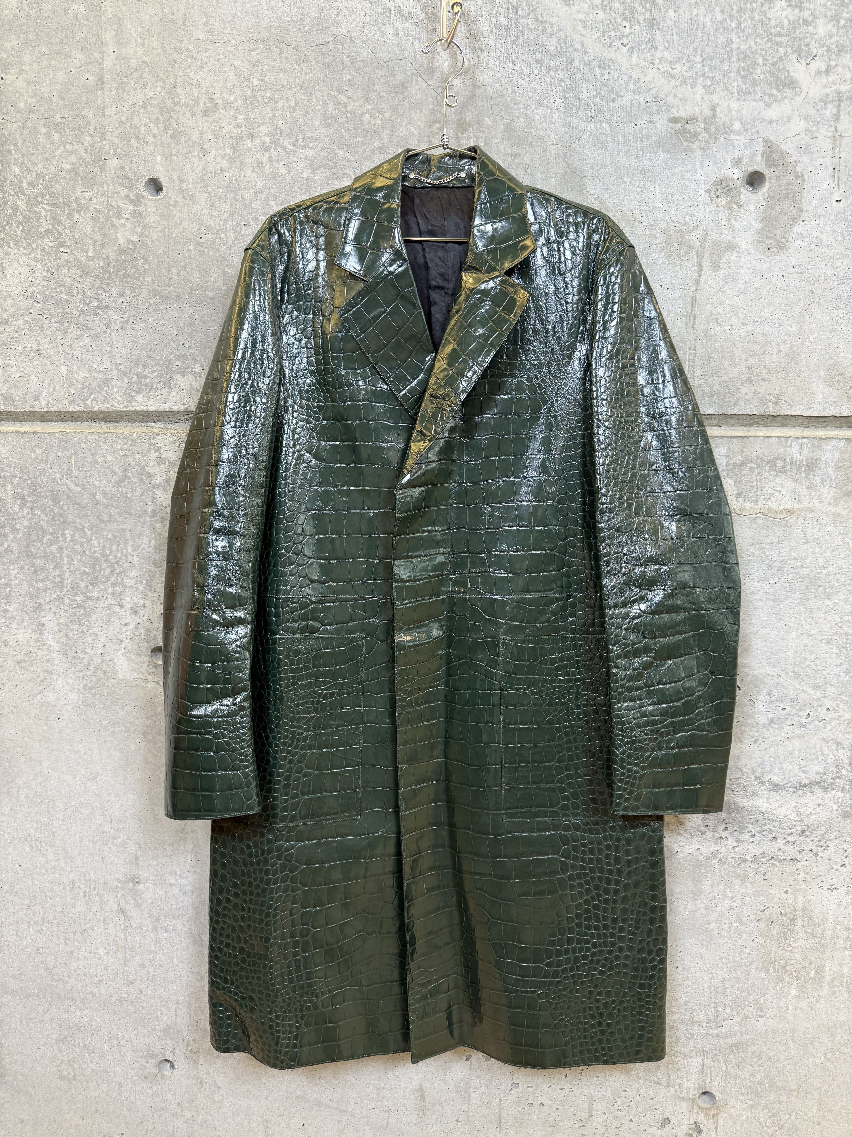 Lanvin Lanvin Paris FW23 Crocodile Embossed Leather Coat Size US M / EU 48-50 / 2 - 1 Thumbnail