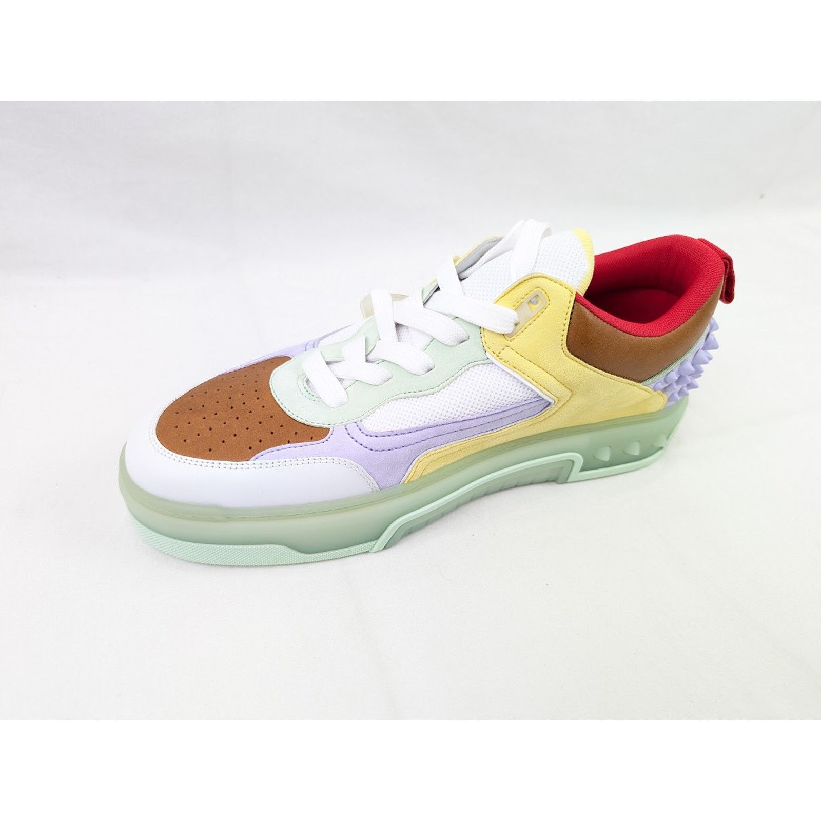 Christian Louboutin o1rshd1 Calf Astrol Loubi Flat Sneakers Studio Green/Lilac Size US 11 / EU 44 - 8 Thumbnail