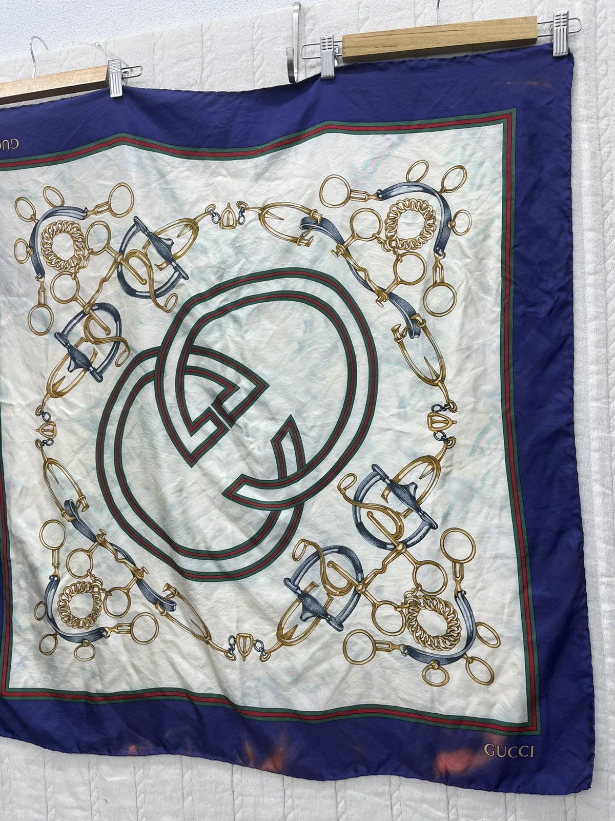 Gucci VTG GUCCI SILK HORSEBIT SCARF Size ONE SIZE - 3 Thumbnail