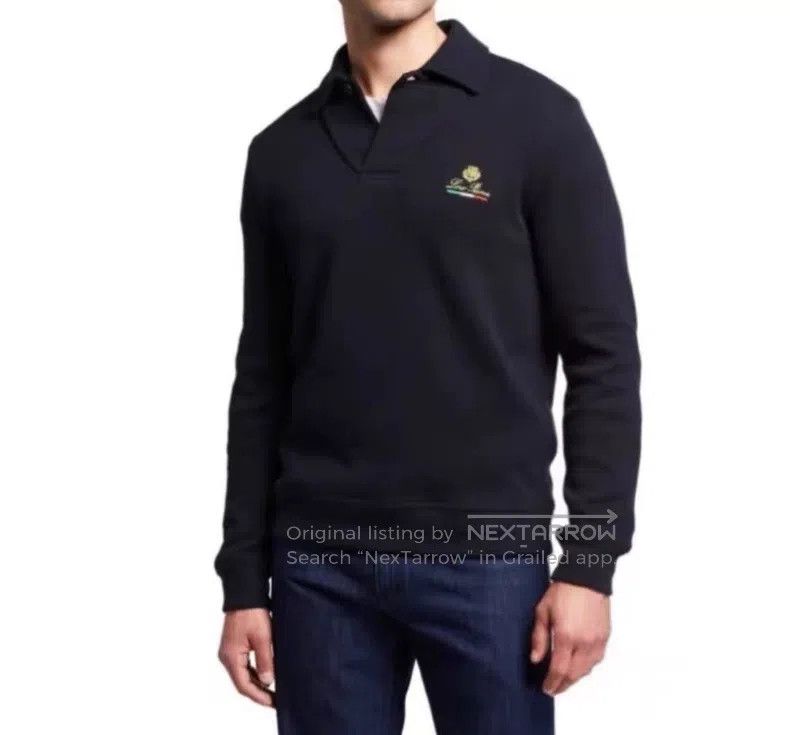Loro Piana Loro Piana Knitted Polo Long-sleeve, Blue Size US L / EU 52-54 / 3 - 2 Thumbnail