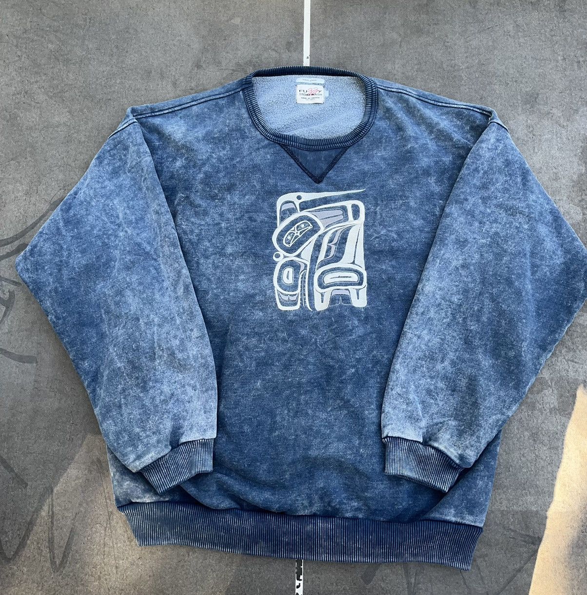 Vintage Fuzzy Stonewash Vintage y2k Sweatshirt Size US XXL / EU 58 / 5 - 1 Thumbnail