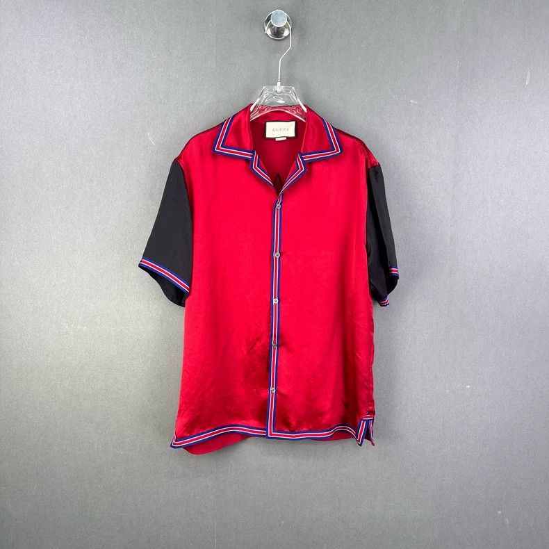 Gucci GucciRed, white and red star stitching silk shirt 2503-Next Size US S / EU 44-46 / 1 - 1 Thumbnail