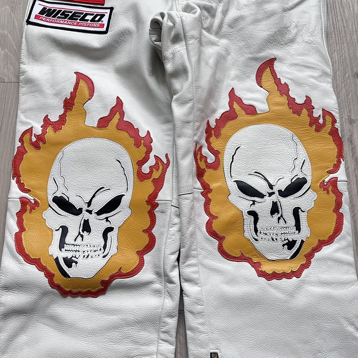 Supreme Supreme Ghost-rider Vanson Leather Pants (White) Size US 32 / EU 48 - 2 Thumbnail
