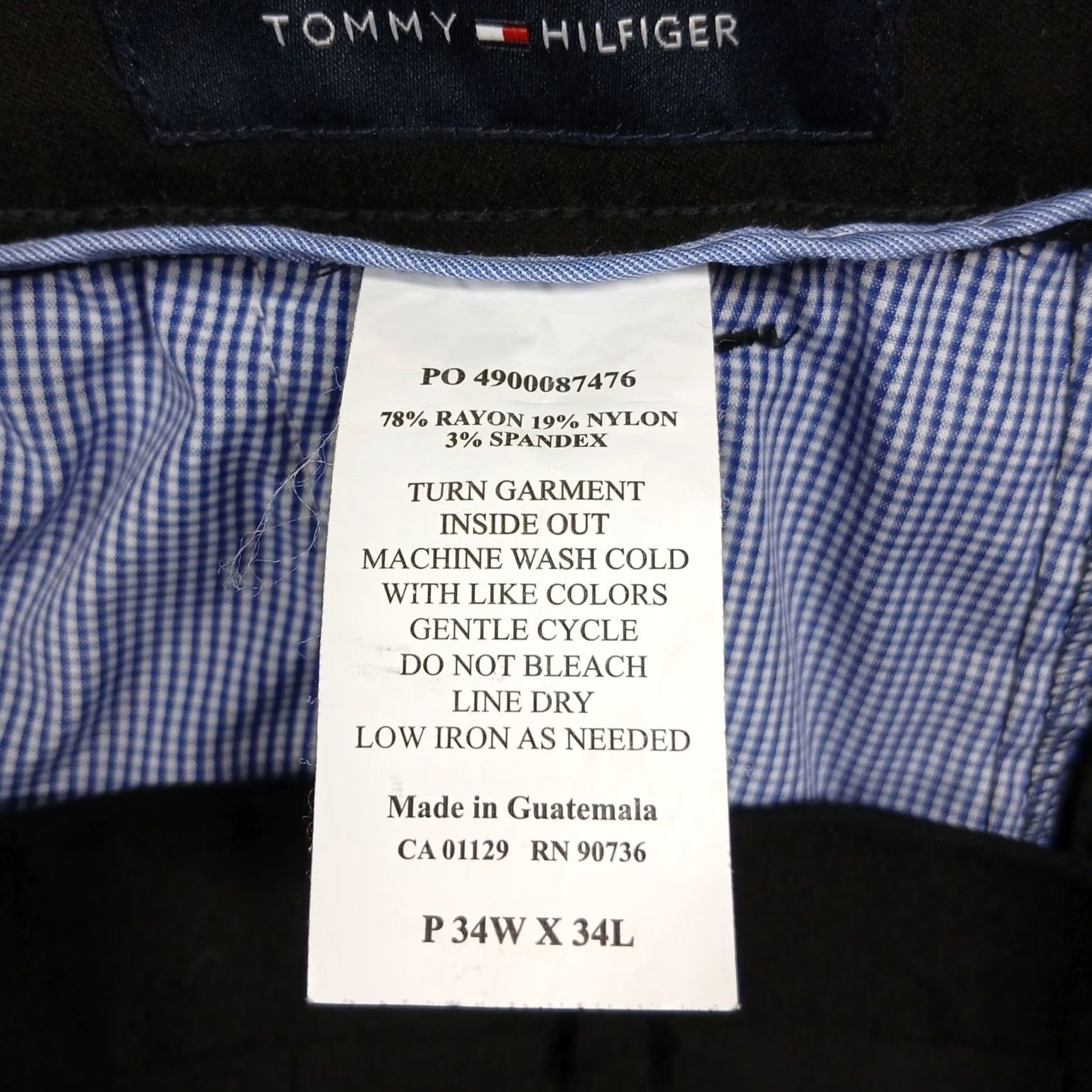 Tommy Hilfiger Tommy Hilfiger Mens Black Dress Pants 34x34 THFlex Stretch Slim Fit EUC Pants 34 Black Solid Men Clothing Mens Clothing Size US 34 / EU 50 - 4 Thumbnail