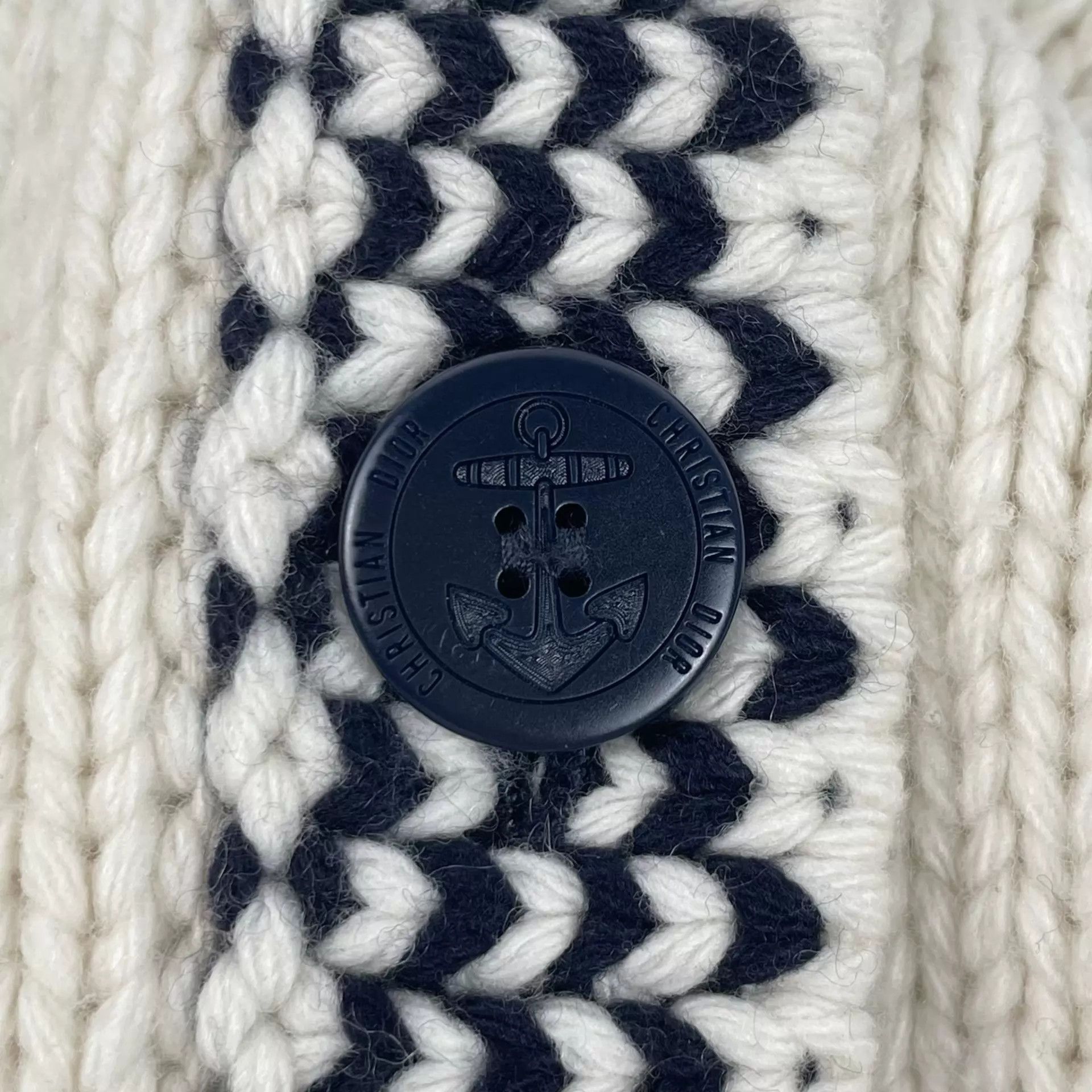 Dior Dior Navy Collar Wool Knit Top Size S / US 4 / IT 40 - 3 Thumbnail