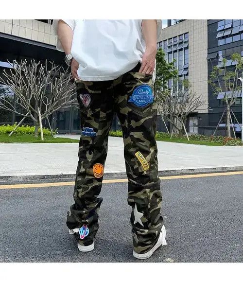 VIBE Embroidered Patch Camouflage Jeans Size US 33 - 2 Thumbnail