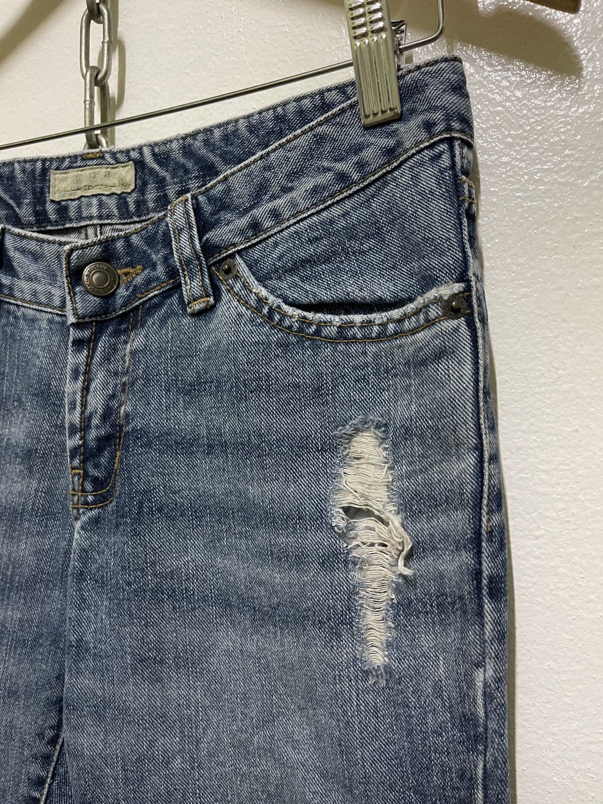 Japanese Brand GOA Distressed Flared Jeans Size 27" / US 4 / IT 40 - 5 Thumbnail