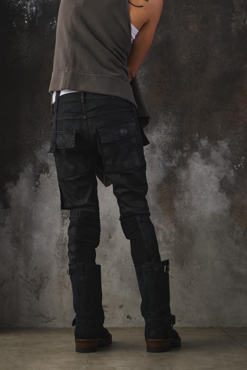 Rick Owens Drkshdw Rick Owens Drkshdw Waxed Memphis Cut Denim Size US 33 - 5 Thumbnail