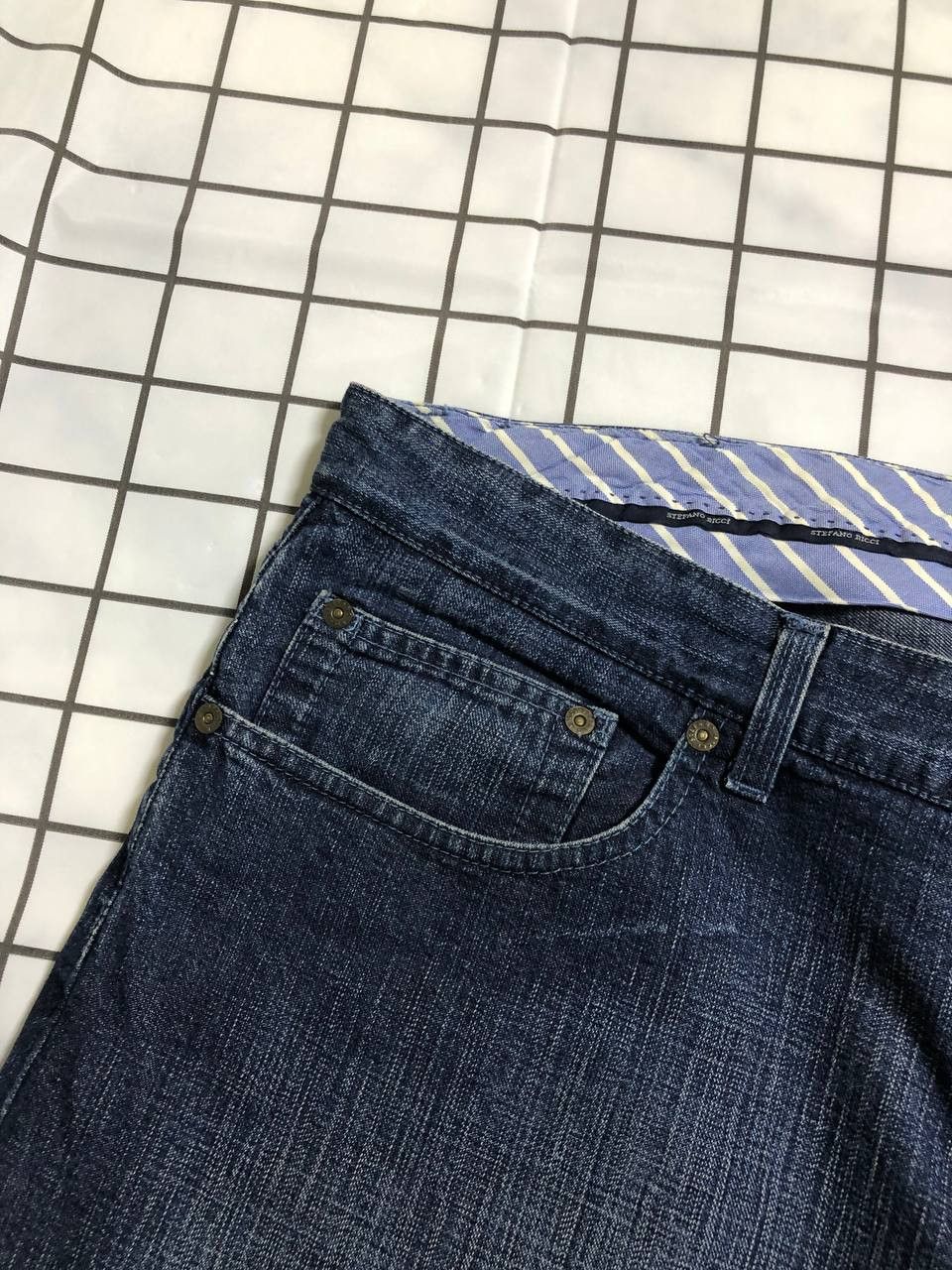 Stefano Ricci Stefano Ricci Men's Blue Slim Straight Fit Denim Jeans Size US 44 / EU 60 - 16 Thumbnail