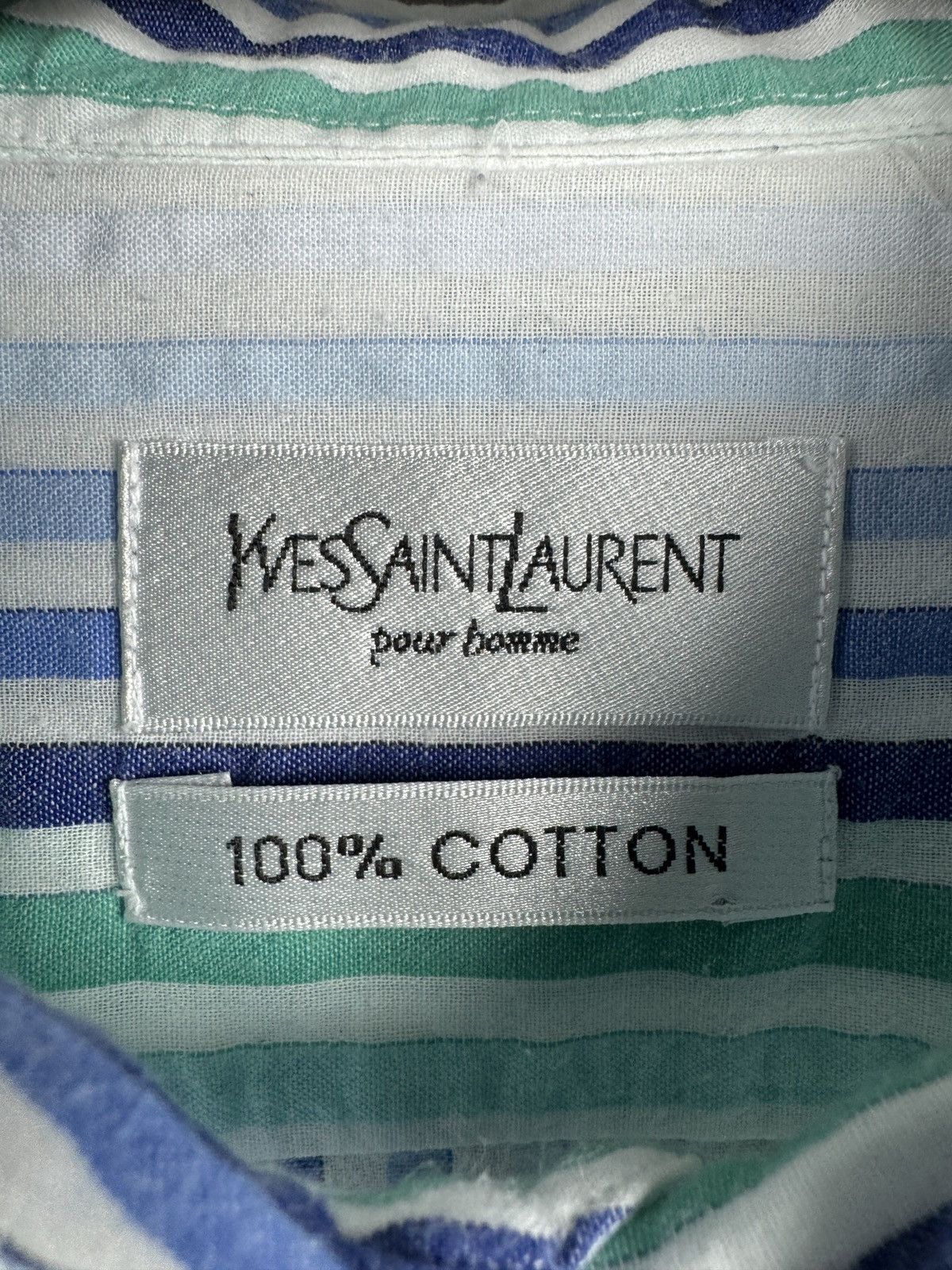 Yves Saint Laurent Yves Saint Laurent Striped Long Sleeve Shirt Button Up SizeL Size US L / EU 52-54 / 3 - 6 Thumbnail