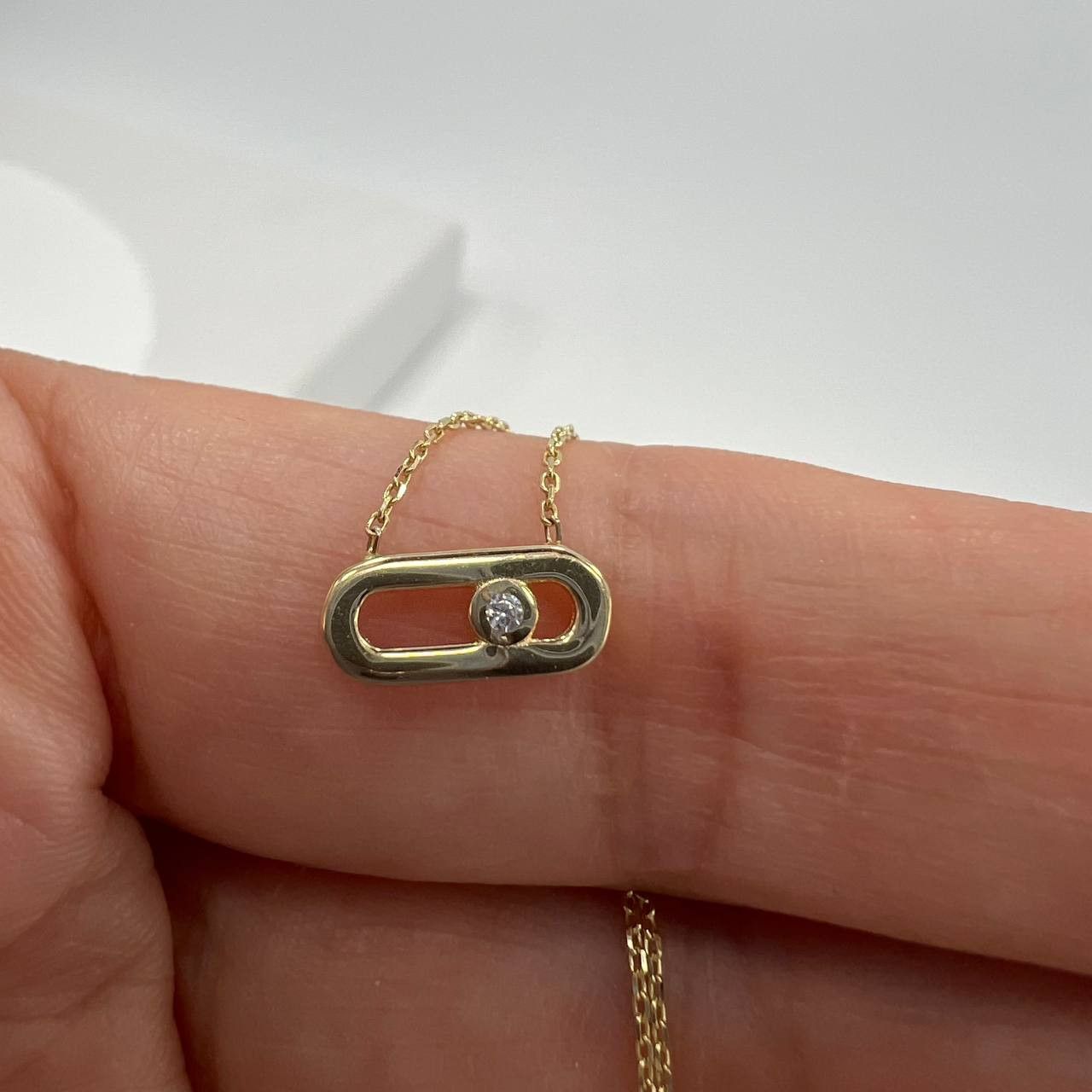 Other New 14K Solid Gold Necklace Italy Oval Link Pendant 1.4g Size ONE SIZE - 7 Thumbnail