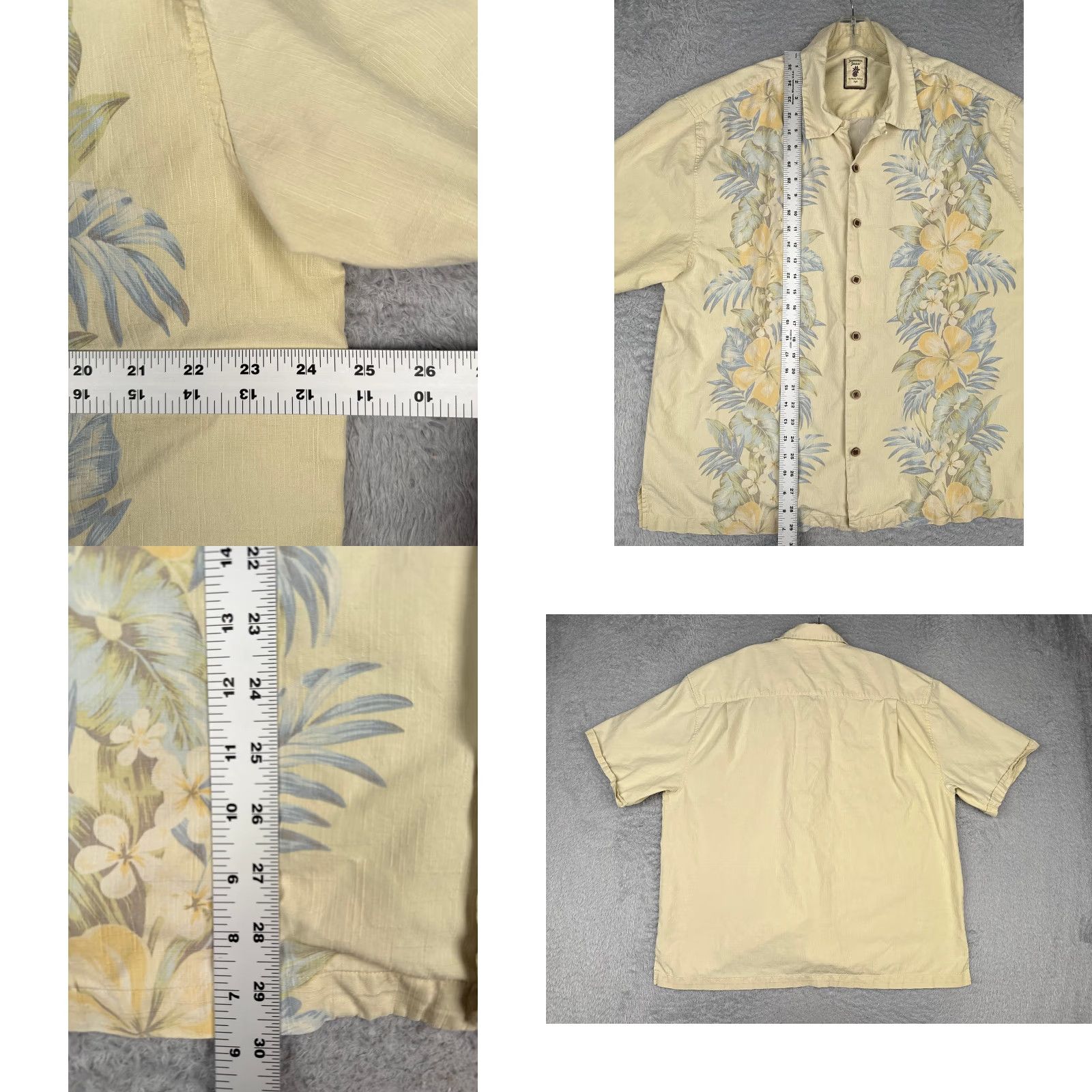 Vintage Jamaica Jaxx Shirt Men 2XL Yellow Palm Leaf Hawaiian 100% Silk Button Up Size US XXL / EU 58 / 5 - 8 Thumbnail
