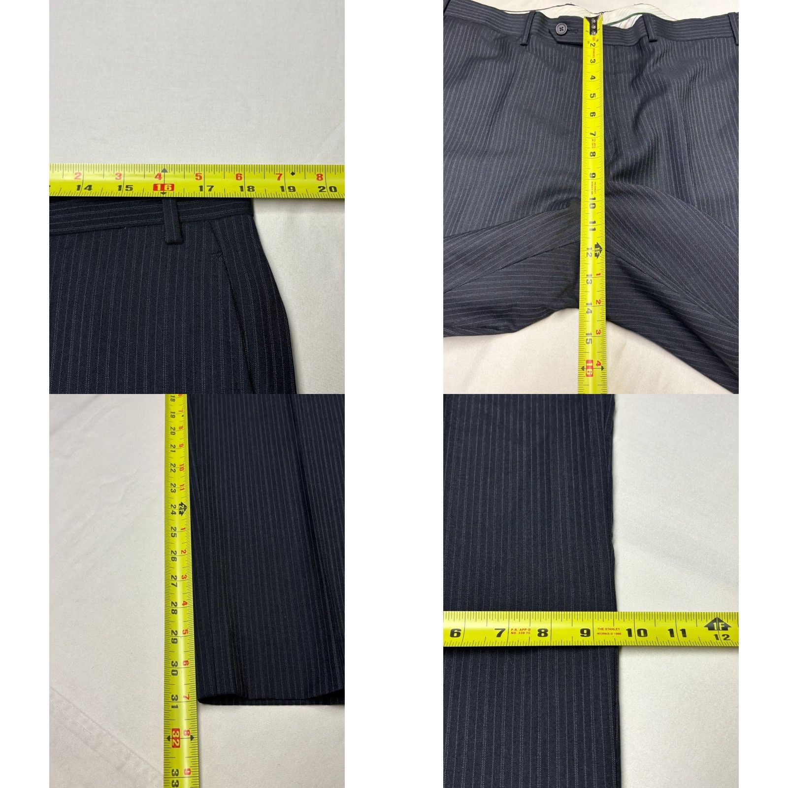 Ralph Lauren Lauren Ralph Lauren 3 Piece Suit Wool Charcoal Black Blazer Vest Trousers 42L Blue Pinstripe Men Adults Formal Business Wedding Size 42R - 10 Thumbnail