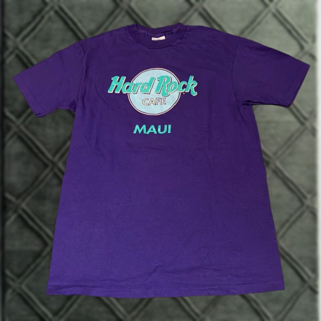 Hard Rock Cafe VINTAGE 90s Hard Rock Cafe Maui Hawaii Purple Tourist Vacation T-Shirt Large Size US L / EU 52-54 / 3 - 1 Thumbnail