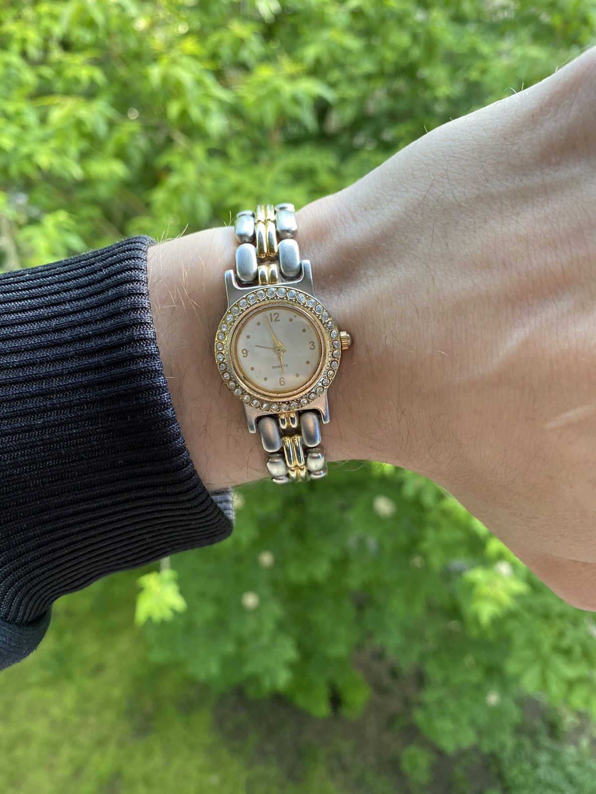 Japanese Brand × Jewelry × Vintage Elegant Ladies Watch with Crystals - Two-Tone Style Size ONE SIZE - 5 Thumbnail
