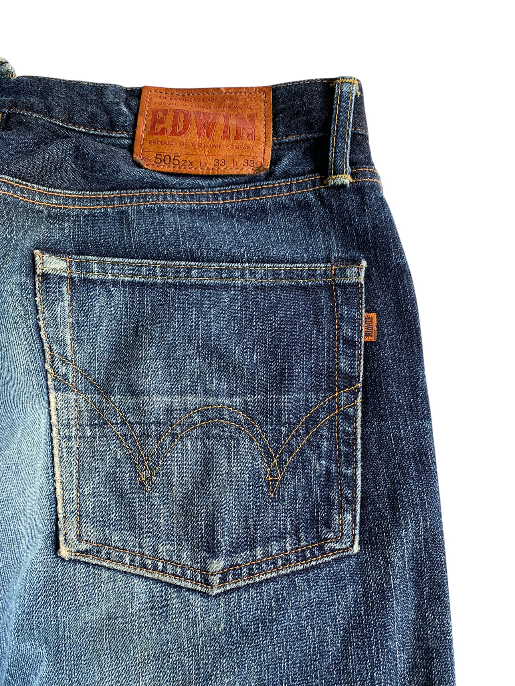 Kapital EDWIN SELVEDGE 505zx FADED &RUSTY DISTRESSED DENIM Size US 33 - 12 Thumbnail