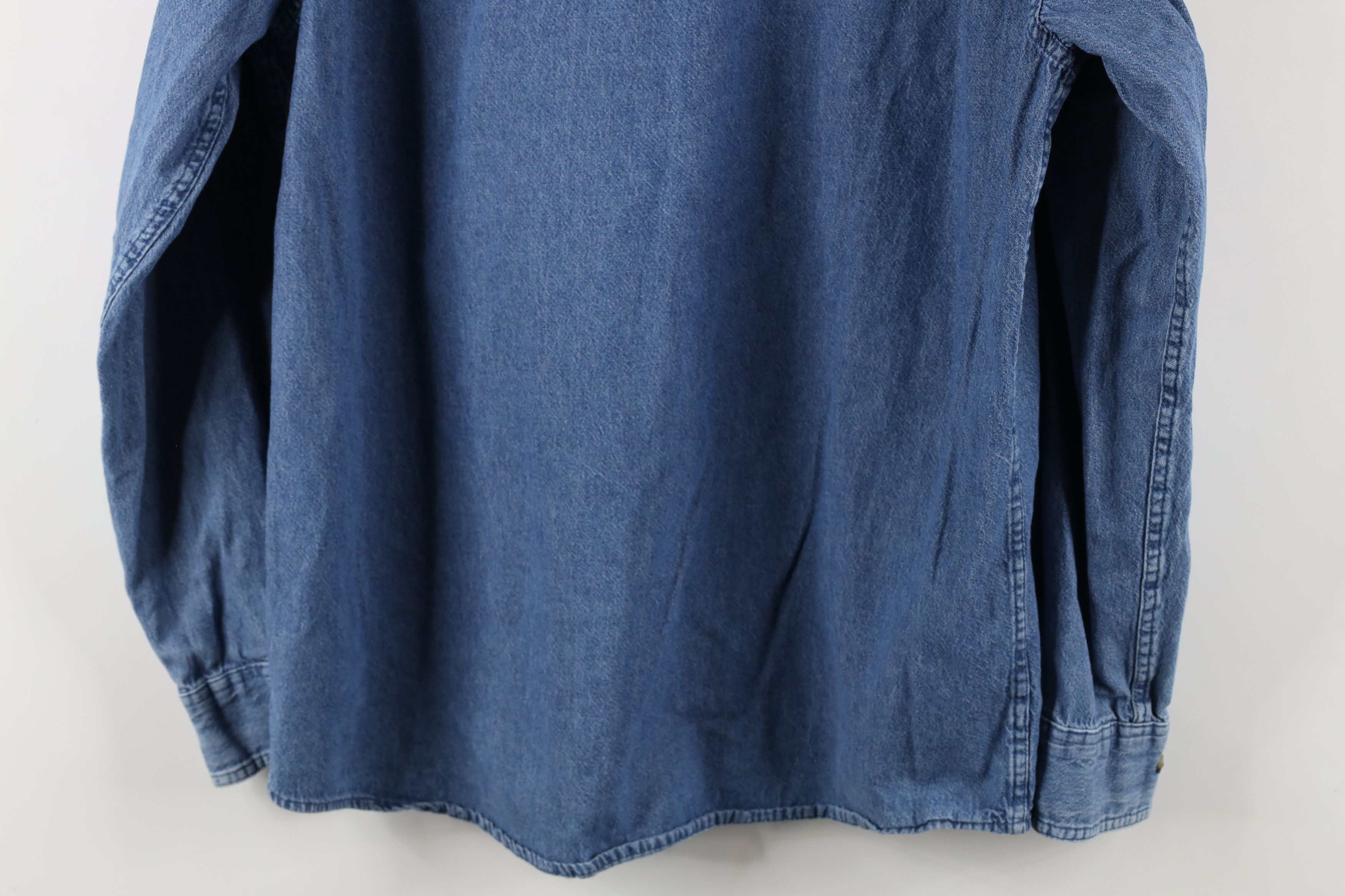 Vintage × Wrangler Vintage Wrangler Collared Denim Jean Button Shirt Blue Size US L / EU 52-54 / 3 - 11 Thumbnail
