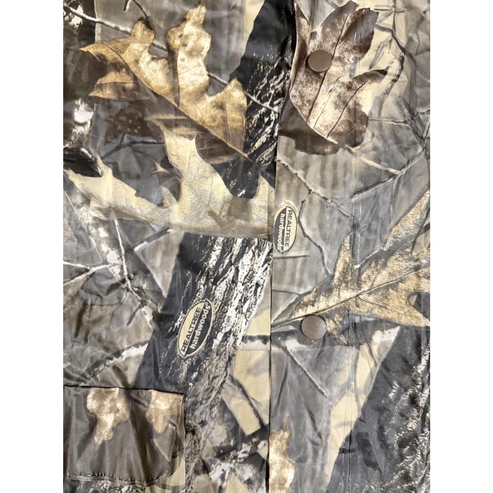 Realtree Realtree Hardwoods Jacket Mens Large Camo Hooded Rain Coat Hunting Waterproof PVC Snake Snap Pockets Unlined Logo Size US L / EU 52-54 / 3 - 3 Thumbnail