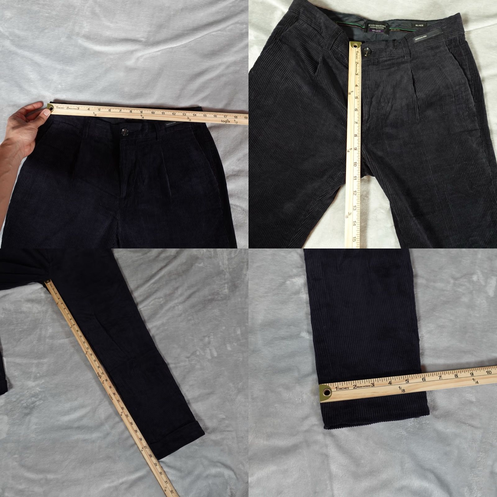 Scotch & Soda Scotch & Soda Slim Chino Pants Mens 28x29 Blue Corduroy Cuffed Preppy Size US 28 / EU 44 - 8 Thumbnail
