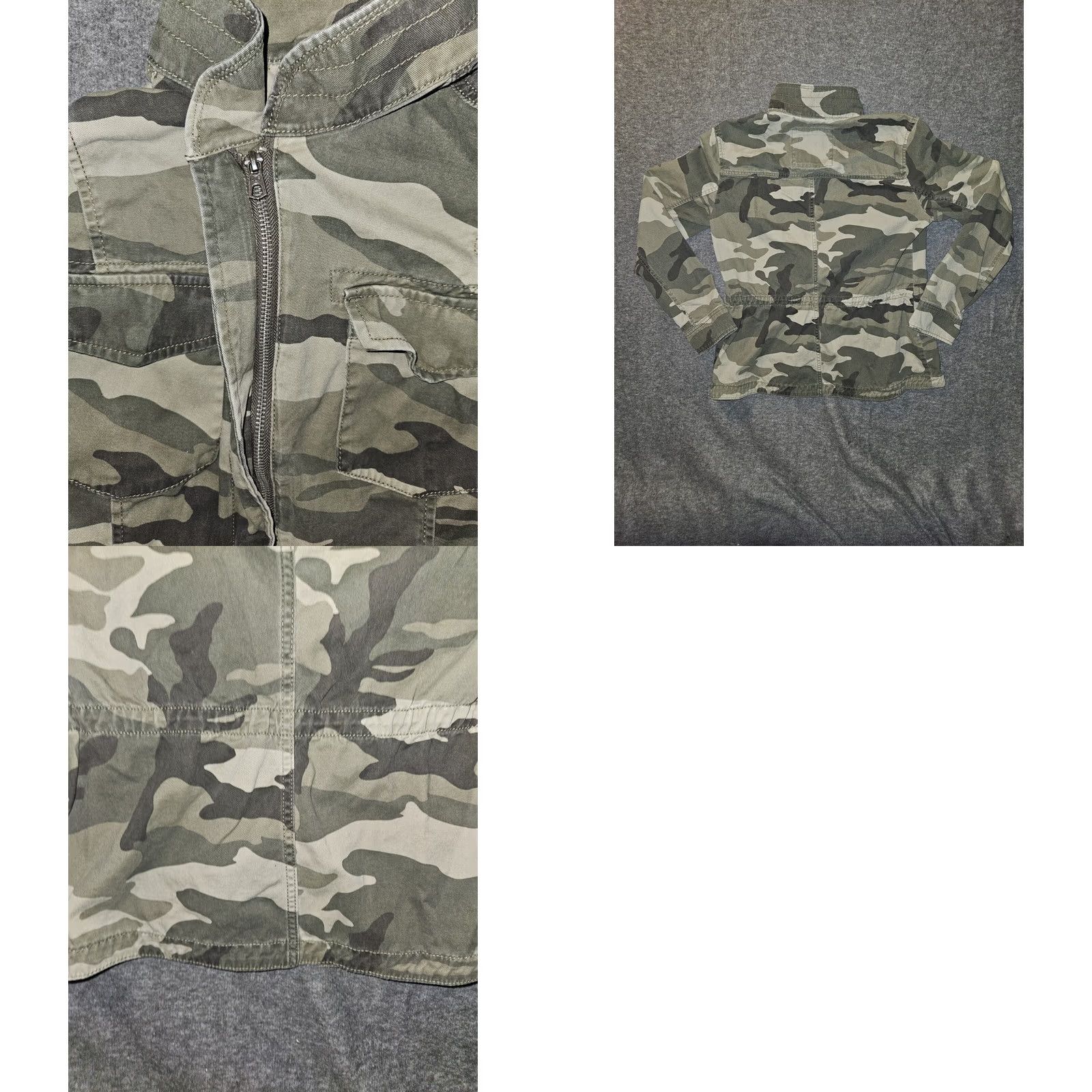 Abercrombie & Fitch Abercrombie & Fitch Military Jacket Women's Medium Full Zip Green Camo Preppy 90s Army City Outdoor Pockets Logo | Machine Washable | Regular Fit Size M / US 6-8 / IT 42-44 - 8 Thumbnail