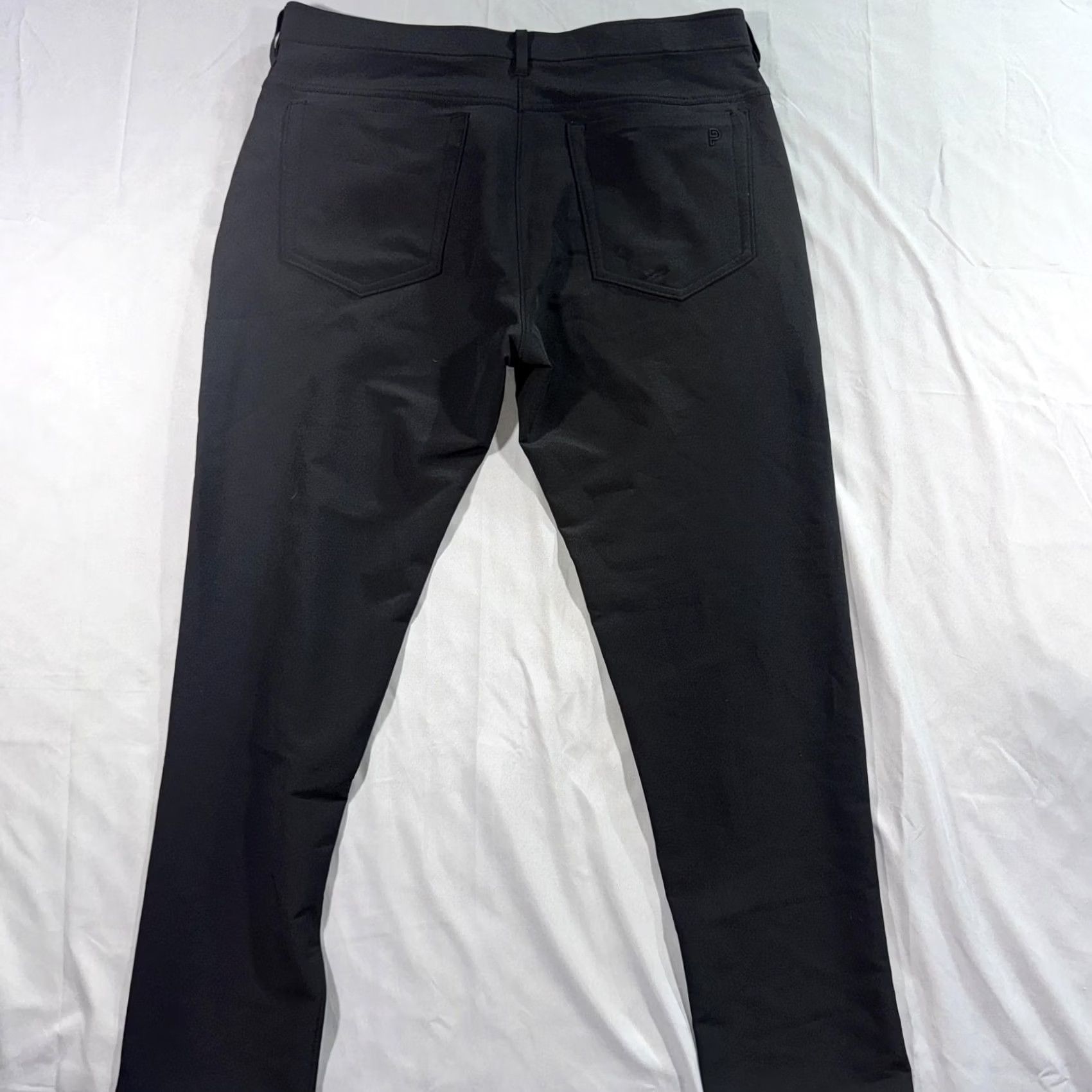 Vintage Public Rec Pants Mens 34x32 Black Slim Chino Tapered 5-Pocket Logo Zipper Casual Travel Modern Size US 34 / EU 50 - 2 Thumbnail