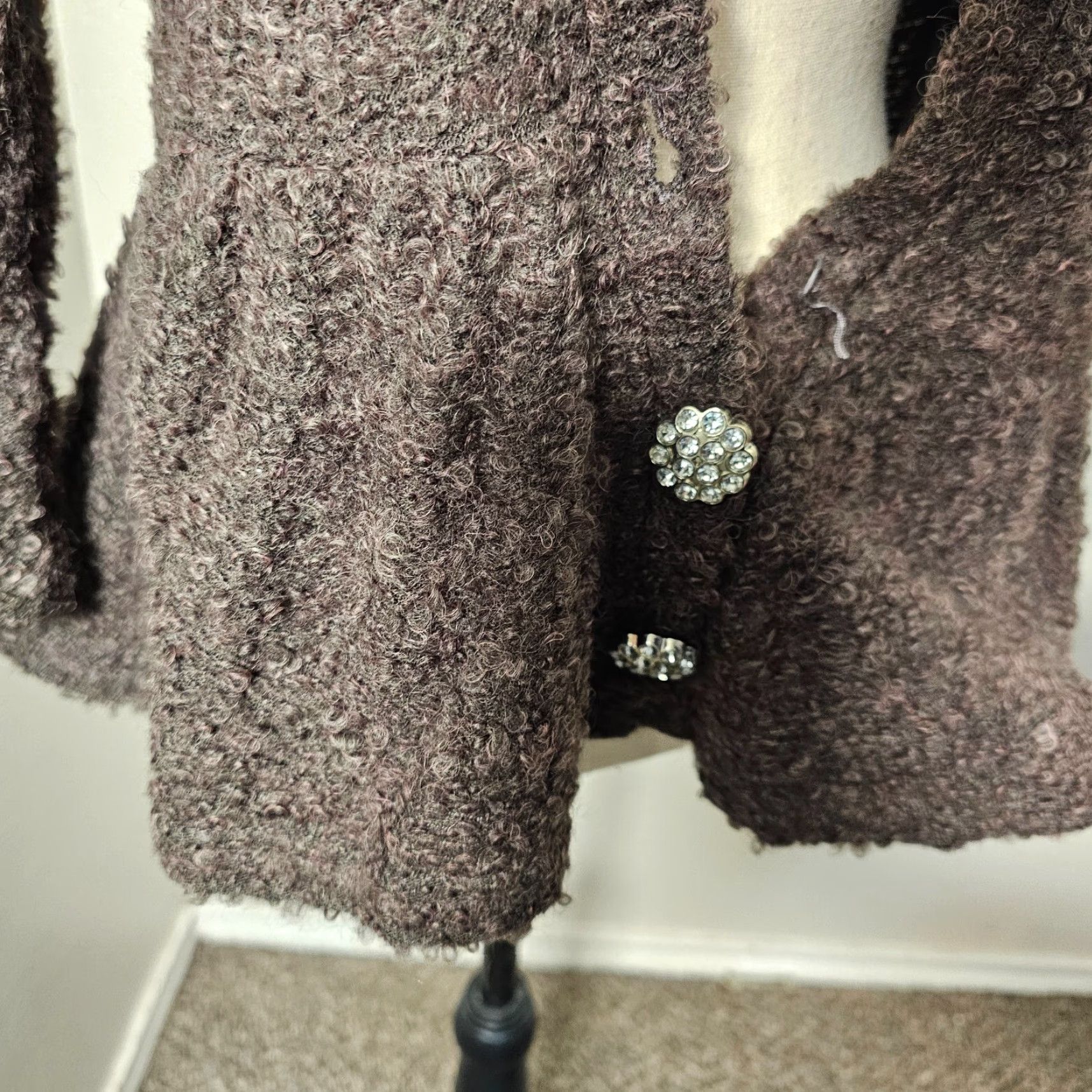 Bar III Bar III Cardigan Women's Sweater Size Large Brown Acrylic Open Ruffle Button Classic Solid Size L / US 10 / IT 46 - 2 Thumbnail