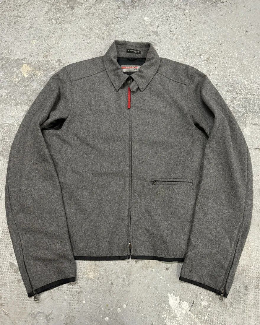 2000s Prada Wool Minimaliste Grey Jacket