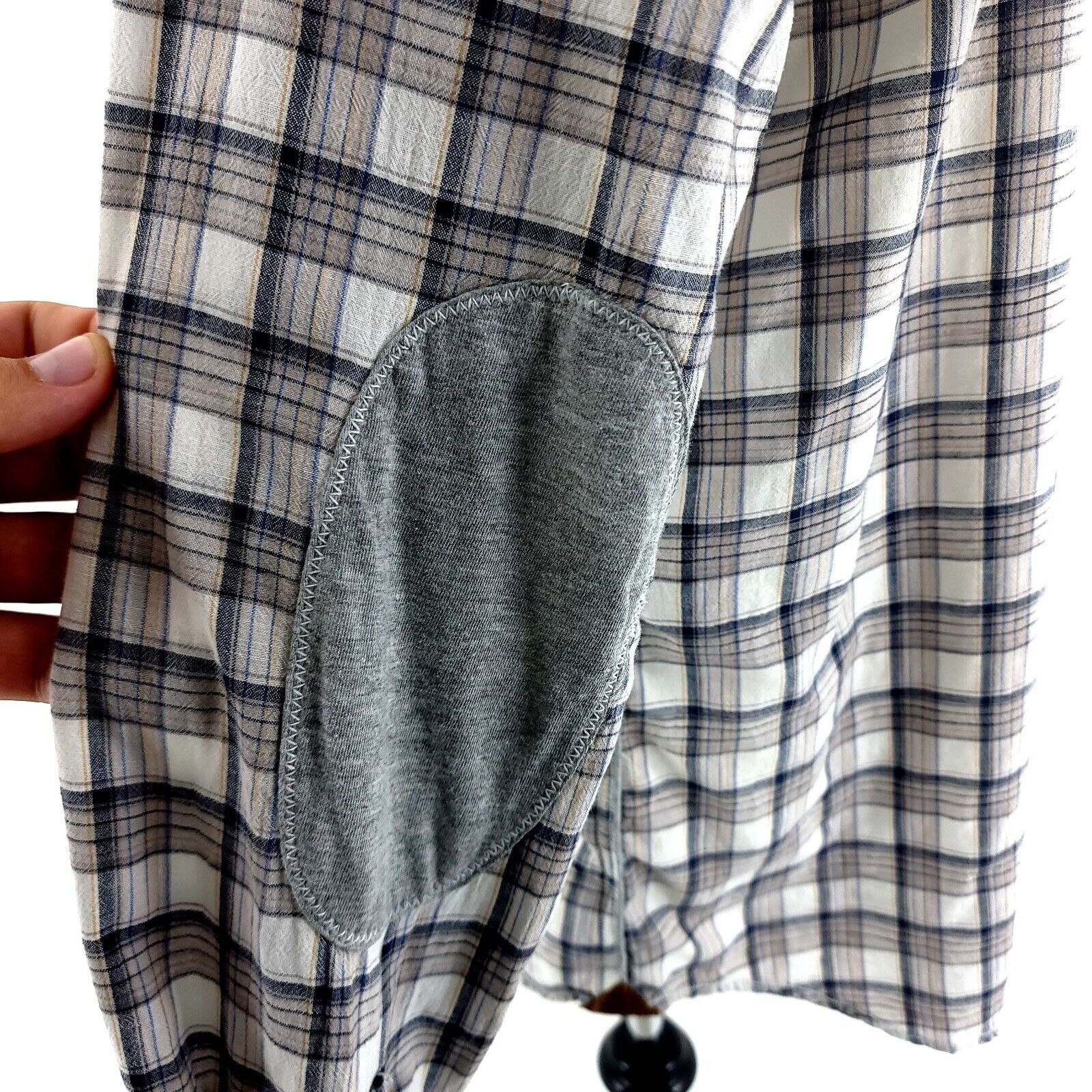 Buffalo David Bitton Buffalo David Bitton XL Tan Blue Plaid Slip Cuff Pocket Dres Size US XL / EU 56 / 4 - 5 Thumbnail