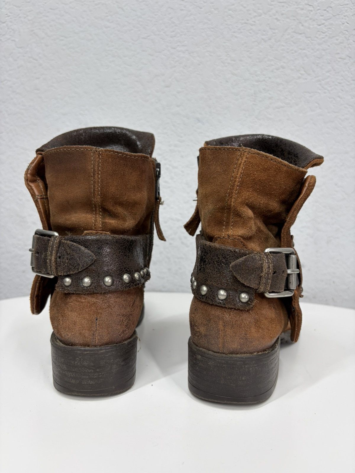 If Six Was Nine Vintage Italian AS 98 Rick Owens Style Leather Biker Boots Size US 6.5 / EU 39-40 - 9 Thumbnail