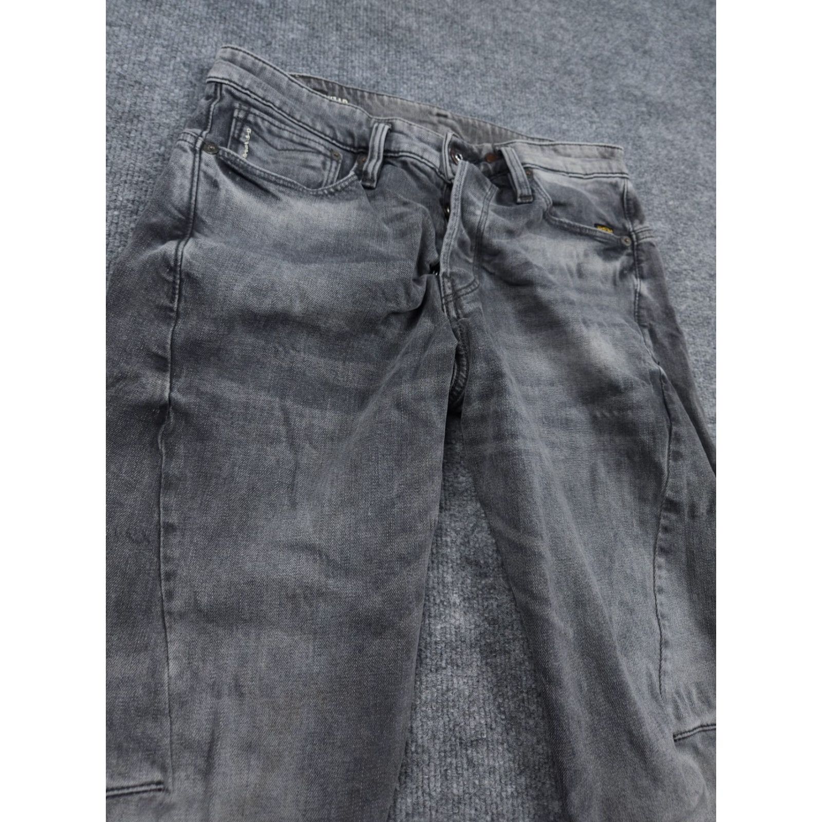G-Star G-Star Raw Scutar 3D Slim Tapered Jeans Men's Gray Abstract Y2K 28x28 Slim 5-Pocket Denim Cotton Blend Button Closure Regular Inseam 28 Jeans Size US 32 / EU 48 - 2 Thumbnail